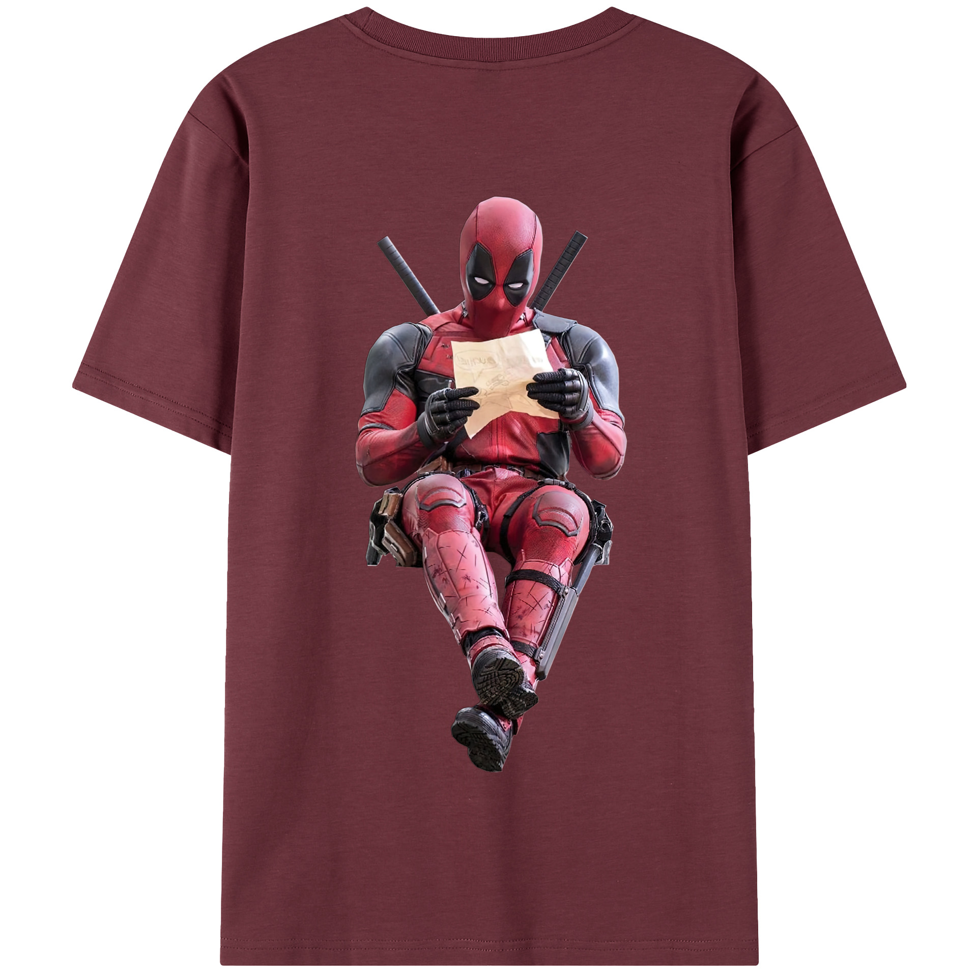 （画像用） Deadpool デッドプール 綿100％半袖Tシャツ（背面プリント）
